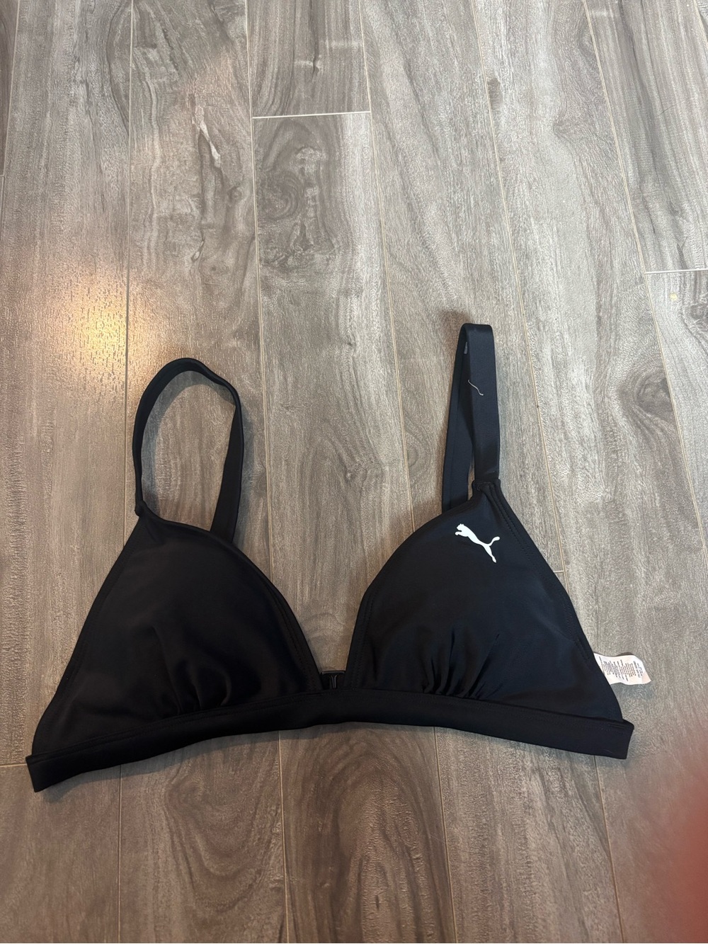 Puma Black Triangle Bralette with White Logo